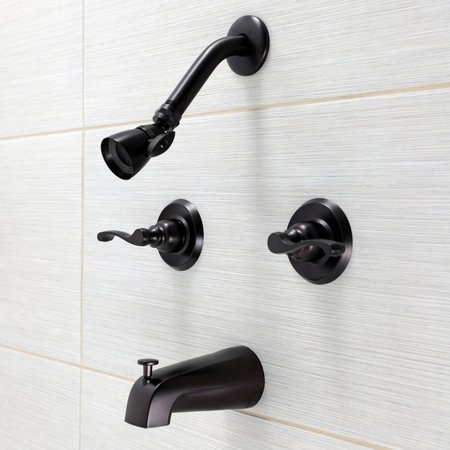 Kingston Brass Two-Handle Tub and Shower Faucet, Oil Rubbed Bronze KB245FL